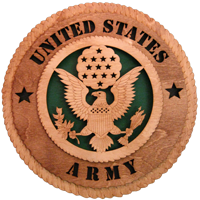 U.S. Army classic eagle seal pride plaque hardwood laser engraved